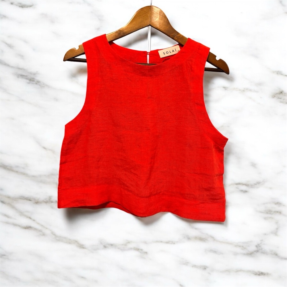 SOLEI Orange Women's Tank Top Size S